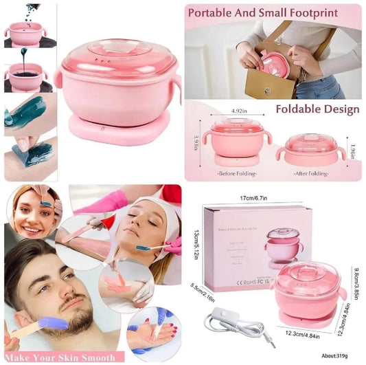 Pink Portable Wax Heater For Hair Removal