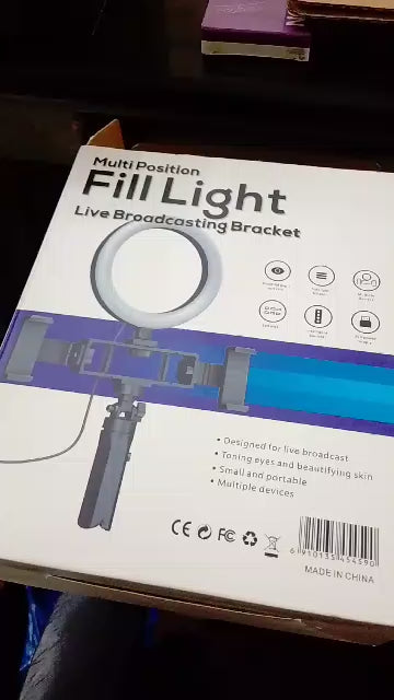 Multi Position Ring Light Dual Mobile Clip Ring Light, Live Broadcasting Bracket Fill Selfie Ring Light Phone Clamp Fill Lights Supplies Stabilizer Clip Phone Bracket